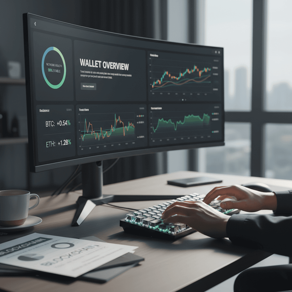 Developer reviewing crypto trading bot code and live market data